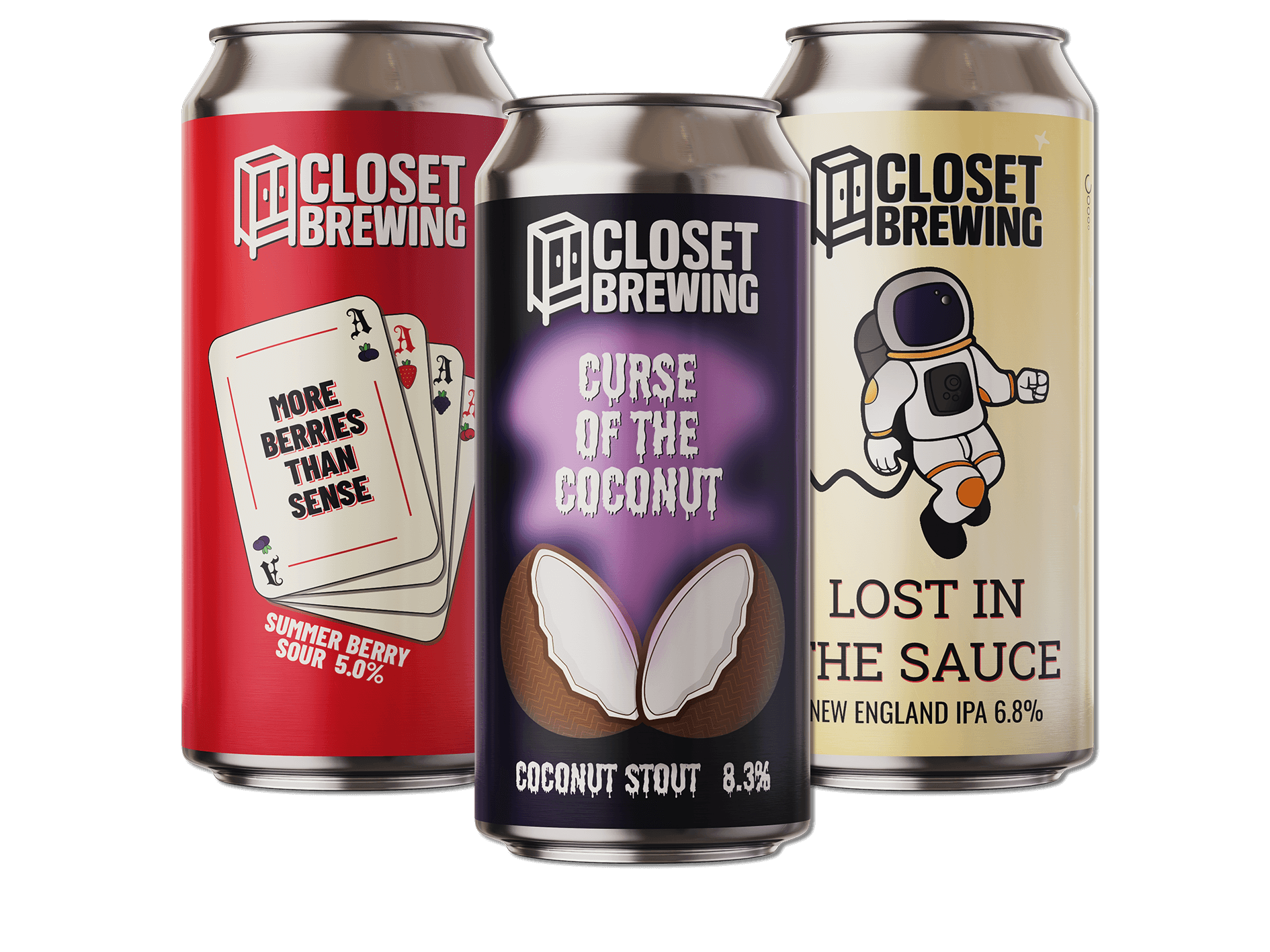 3 cans of Closet Brewing beer